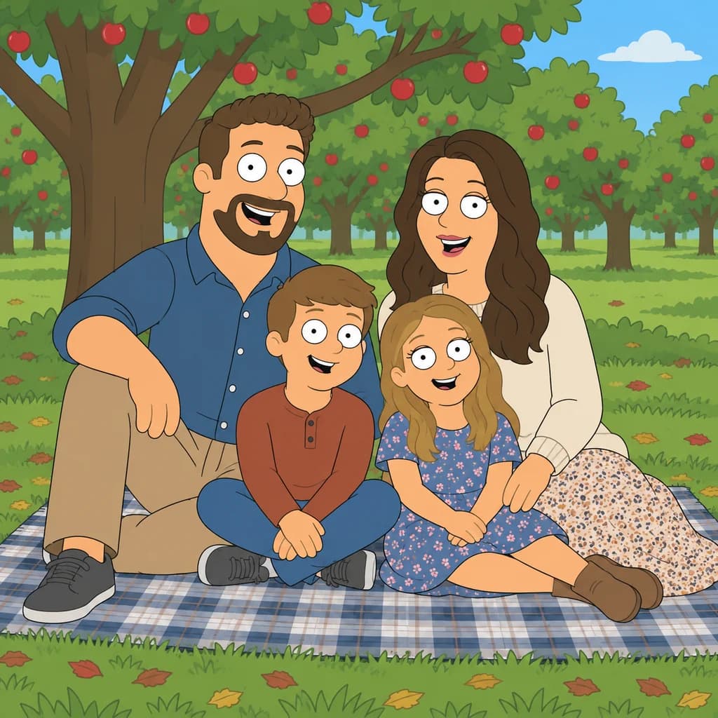Picnic in famiglia: foto trasformata in stile I Griffin