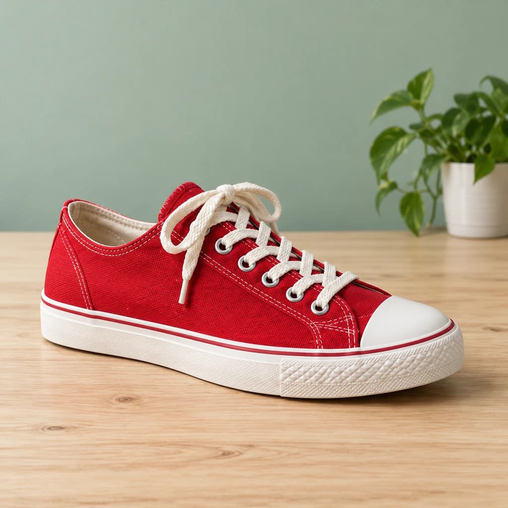 Scarpa da ginnastica rossa in tela · Risultato