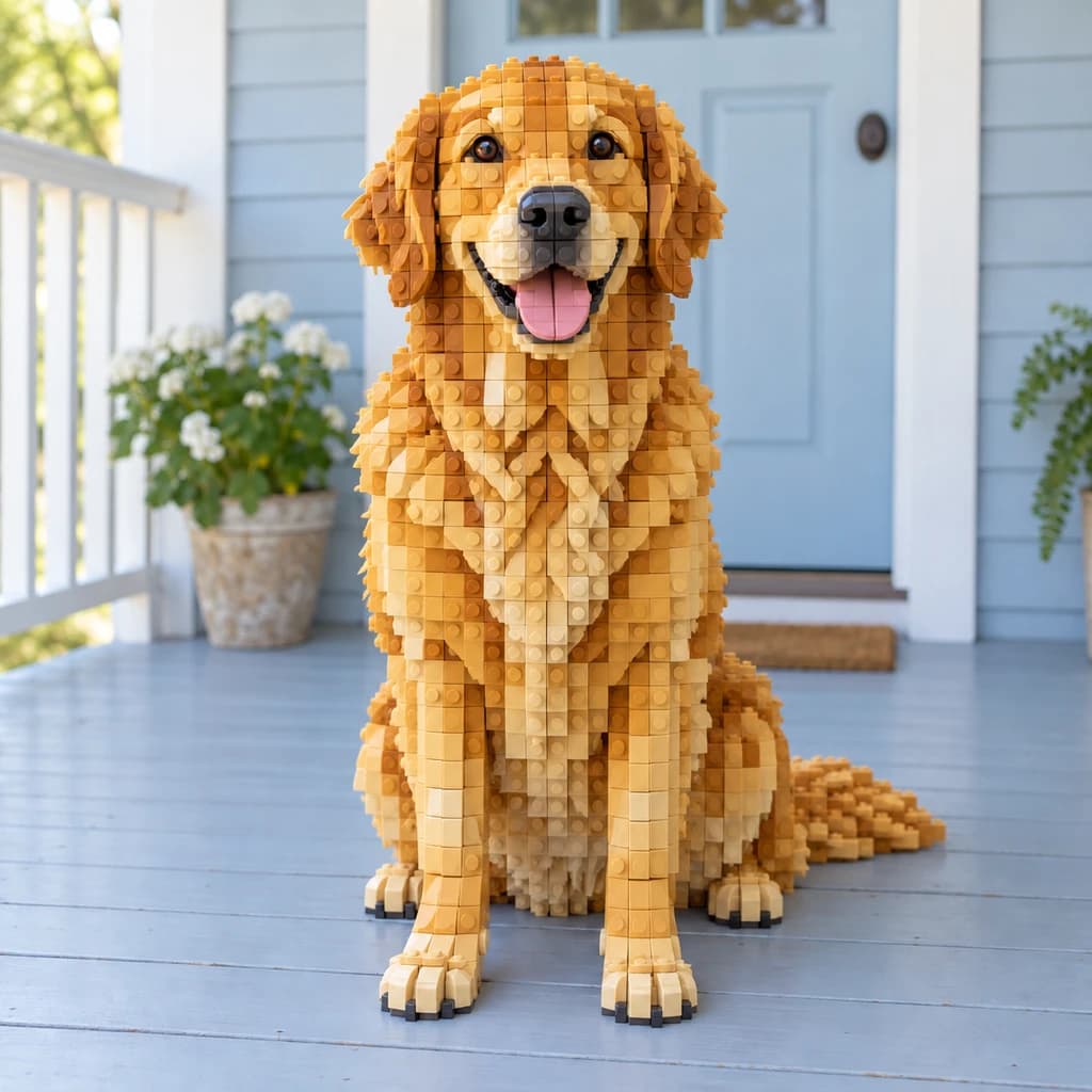 Golden retriever di teras · LEGO
